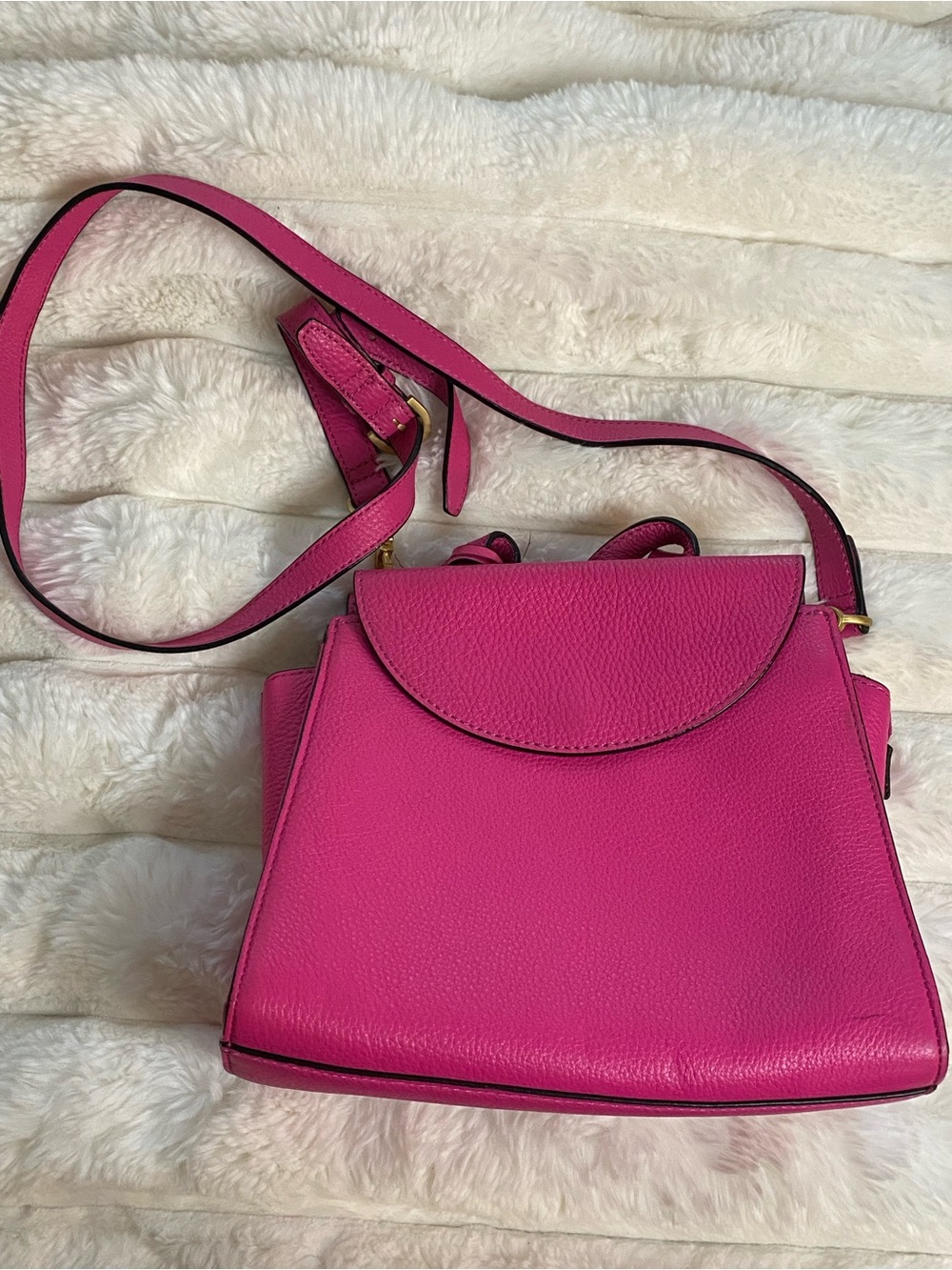 Kate Spade Saturday Pink Pebbled Leather Mini A Satchel Crossbody Bag